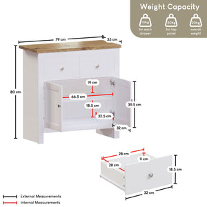 Arlington 2-Drawer 2-Door Sideboard - White