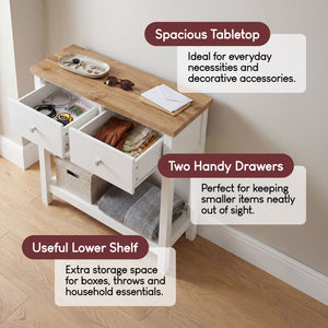 Arlington 2-Drawer Console Table - White