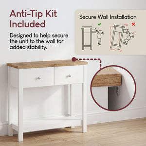 Arlington 2-Drawer Console Table - White