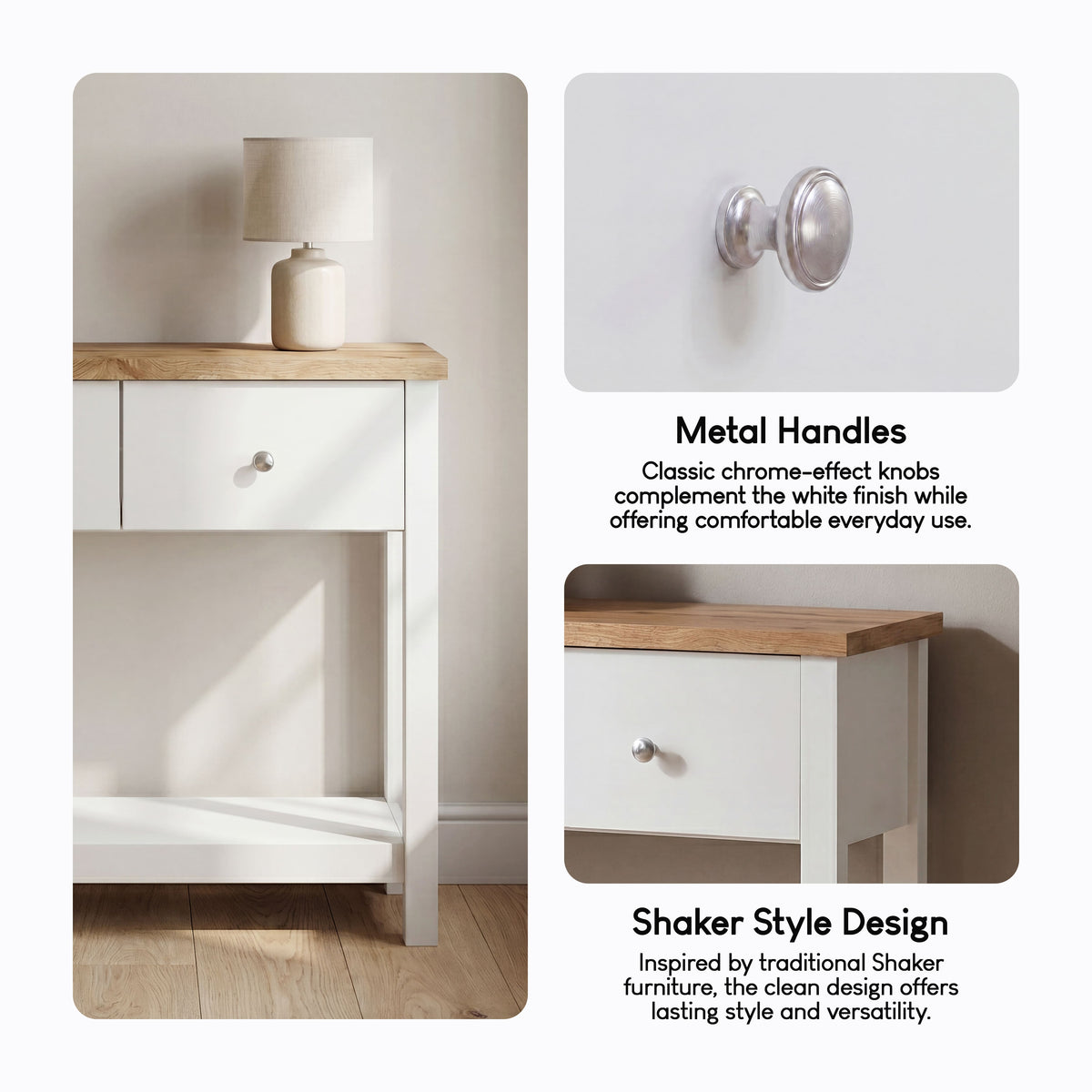 Arlington 2-Drawer Console Table - White