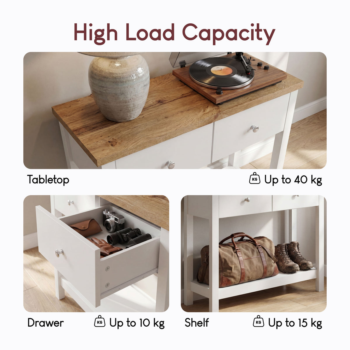 Arlington 2-Drawer Console Table - White