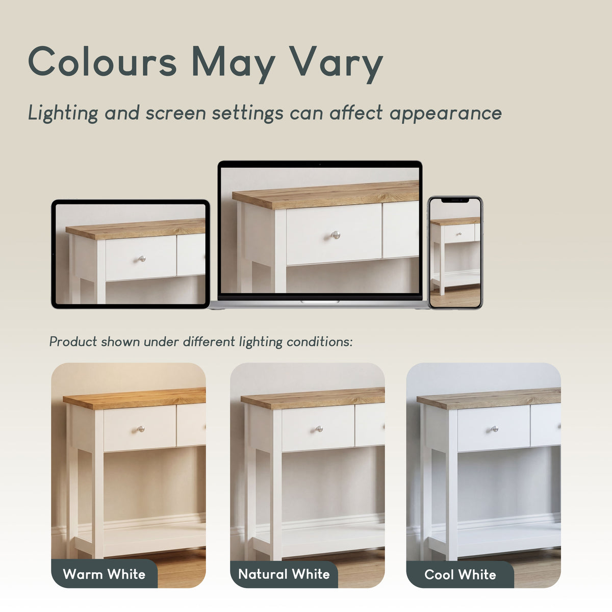 Arlington 2-Drawer Console Table - White