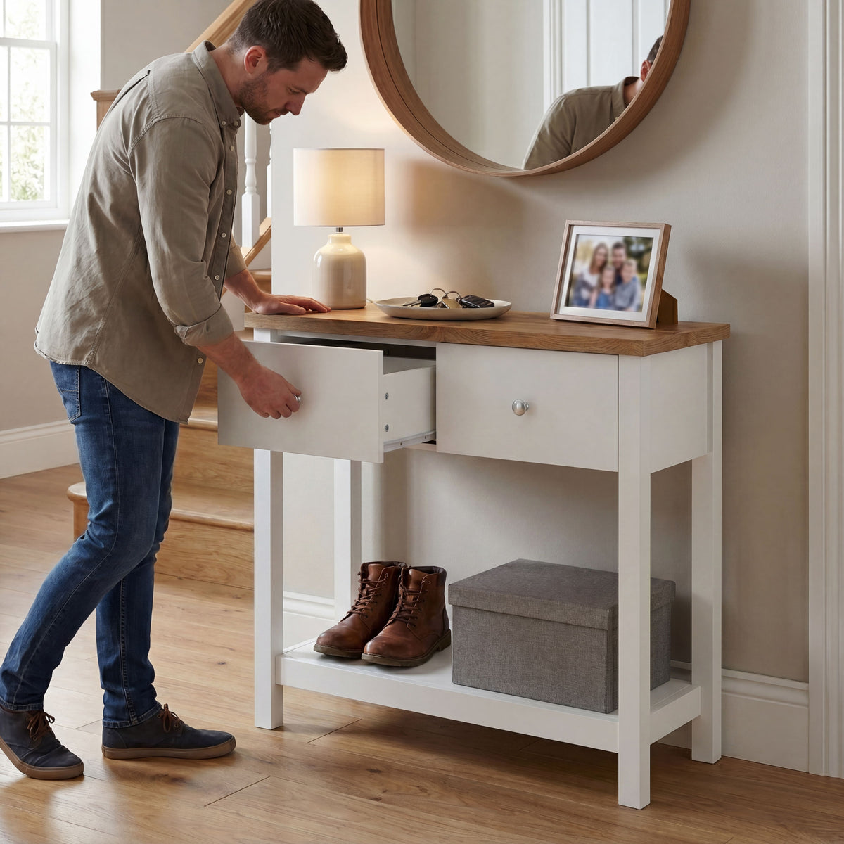 Arlington 2-Drawer Console Table - White