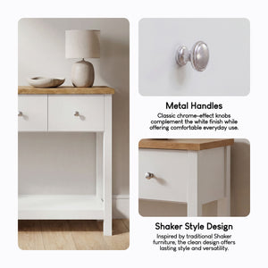 Arlington 3-Drawer Console Table - White