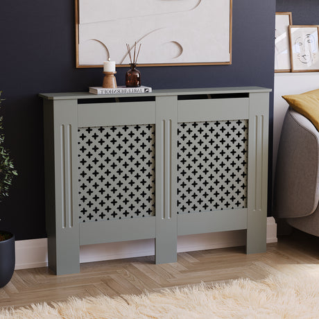 Oxford Radiator Cover - Grey, Medium, Modern Design
