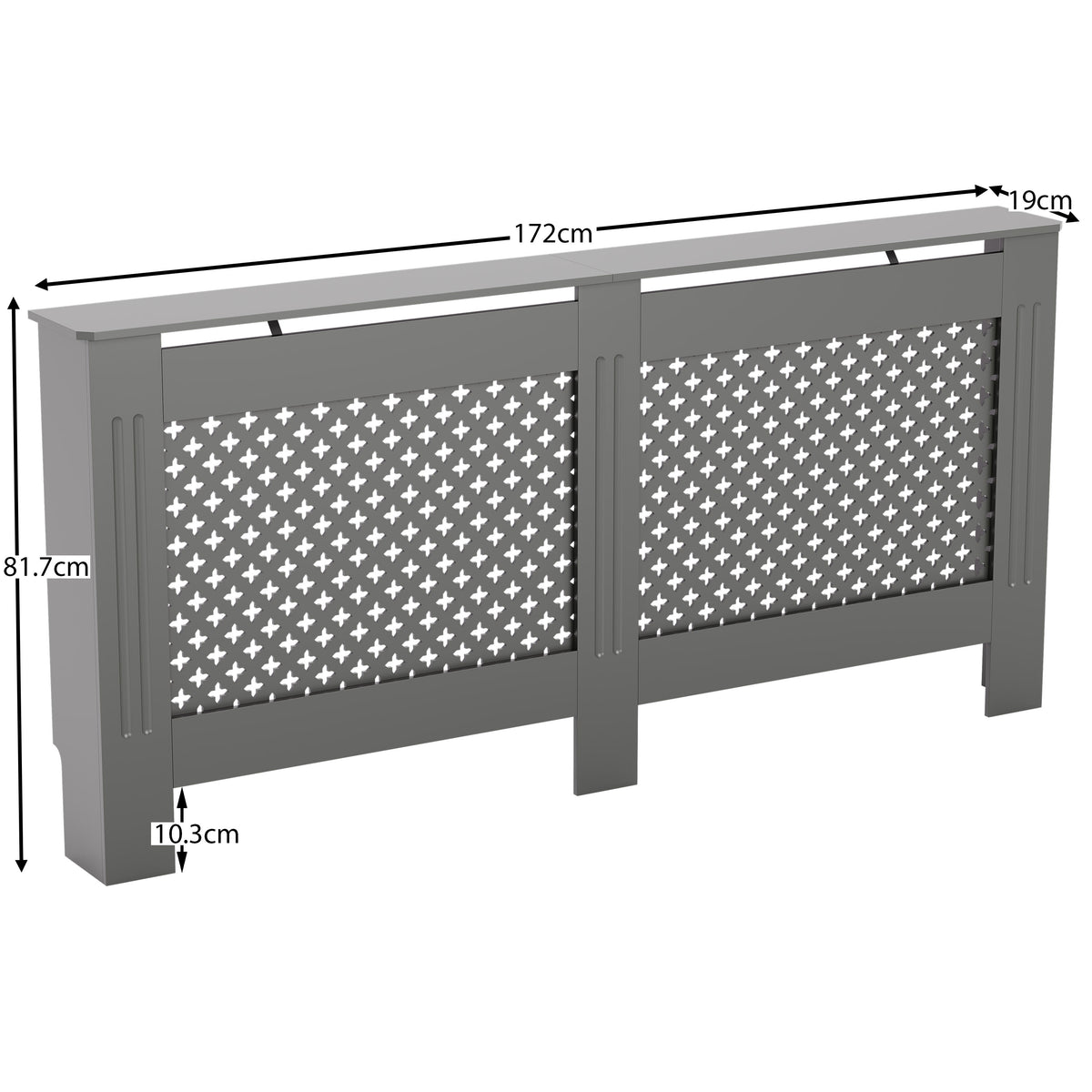 Oxford Radiator Cover - Grey, Extra Large