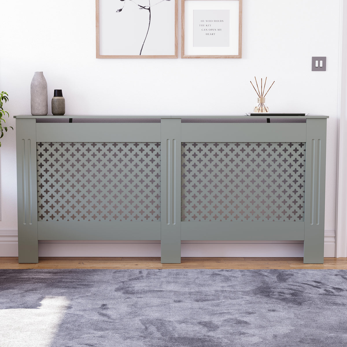 Oxford Radiator Cover - Grey, Extra Large