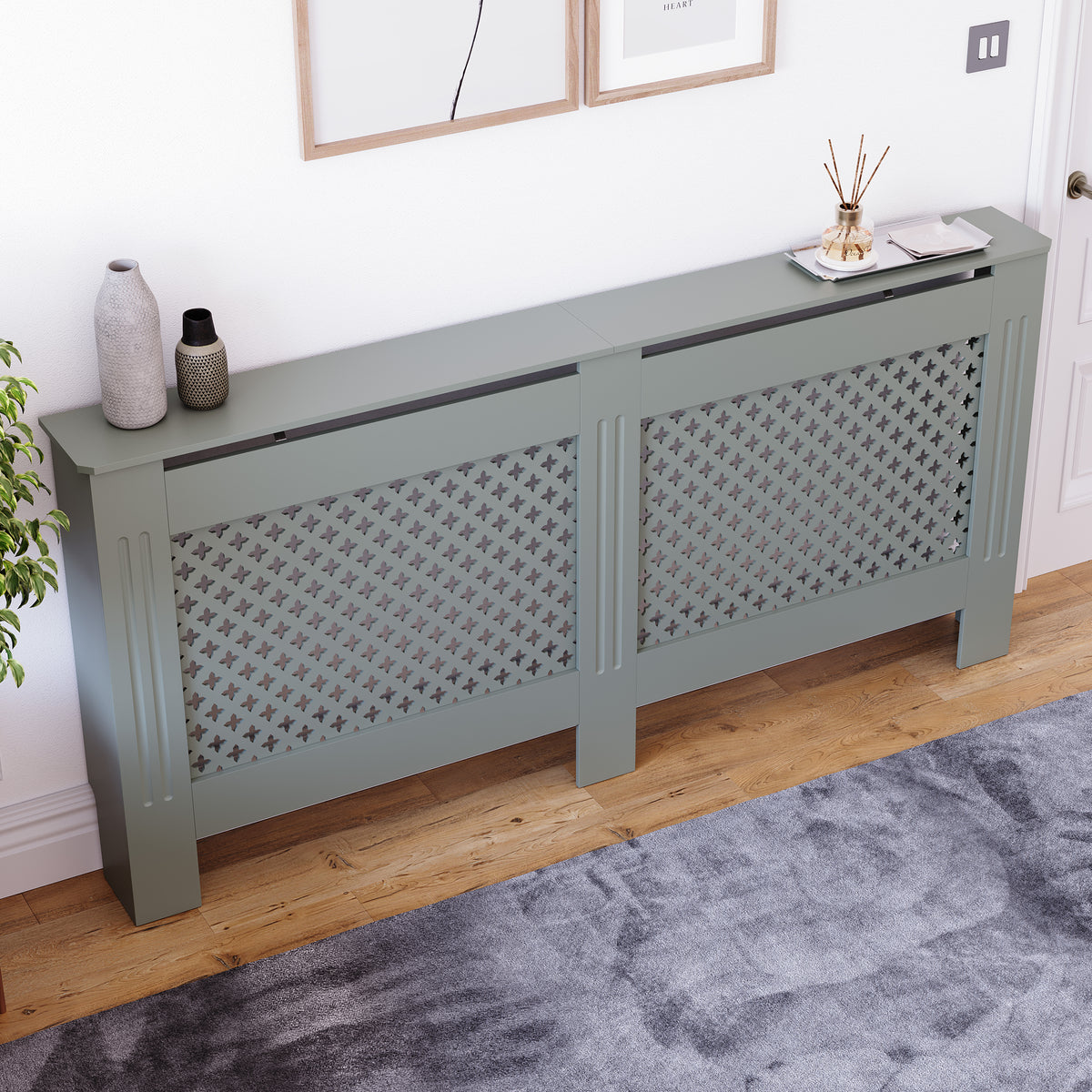 Oxford Radiator Cover - Grey, Extra Large