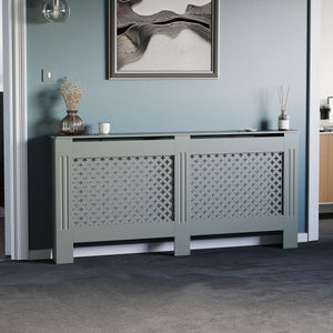 Oxford Radiator Cover - Grey, Extra Large, Modern Design
