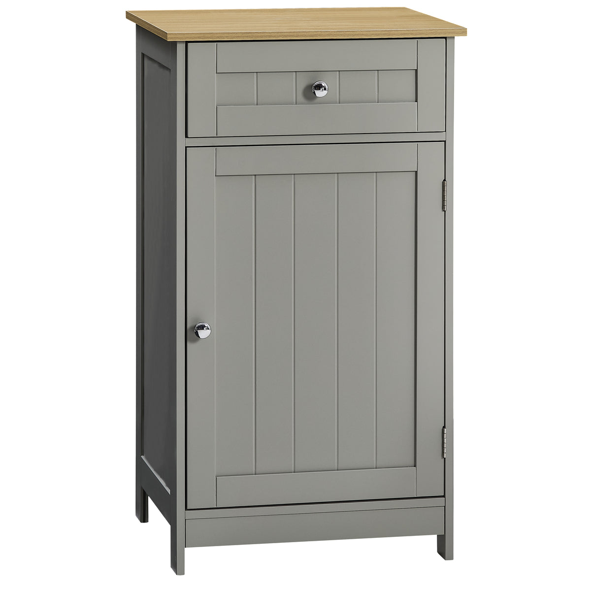 Priano 1-Door 1-Drawer Freestanding Cabinet, Grey & Oak