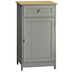 Priano 1-Door 1-Drawer Freestanding Cabinet, Grey & Oak