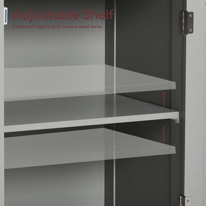 Priano 1-Door 1-Drawer Freestanding Cabinet, Grey & Oak
