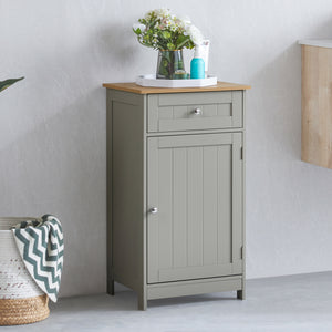 Priano 1-Door 1-Drawer Freestanding Cabinet, Grey & Oak