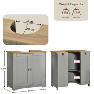Priano 2-Door Under Sink Cabinet - Grey & Oak