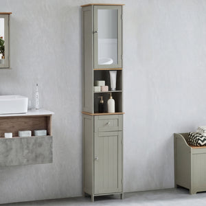 Priano 2-Door 1-Drawer Tall Cabinet With Mirror - Grey