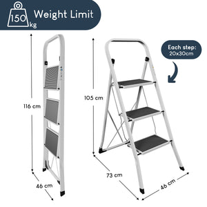 3-Step Ladder With Anti-Slip Mat