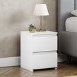 Denver 2 Drawer Bedside Table, White
