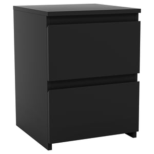 Denver 2 Drawer Bedside Table, Black