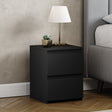 Denver 2 Drawer Bedside Table, Black
