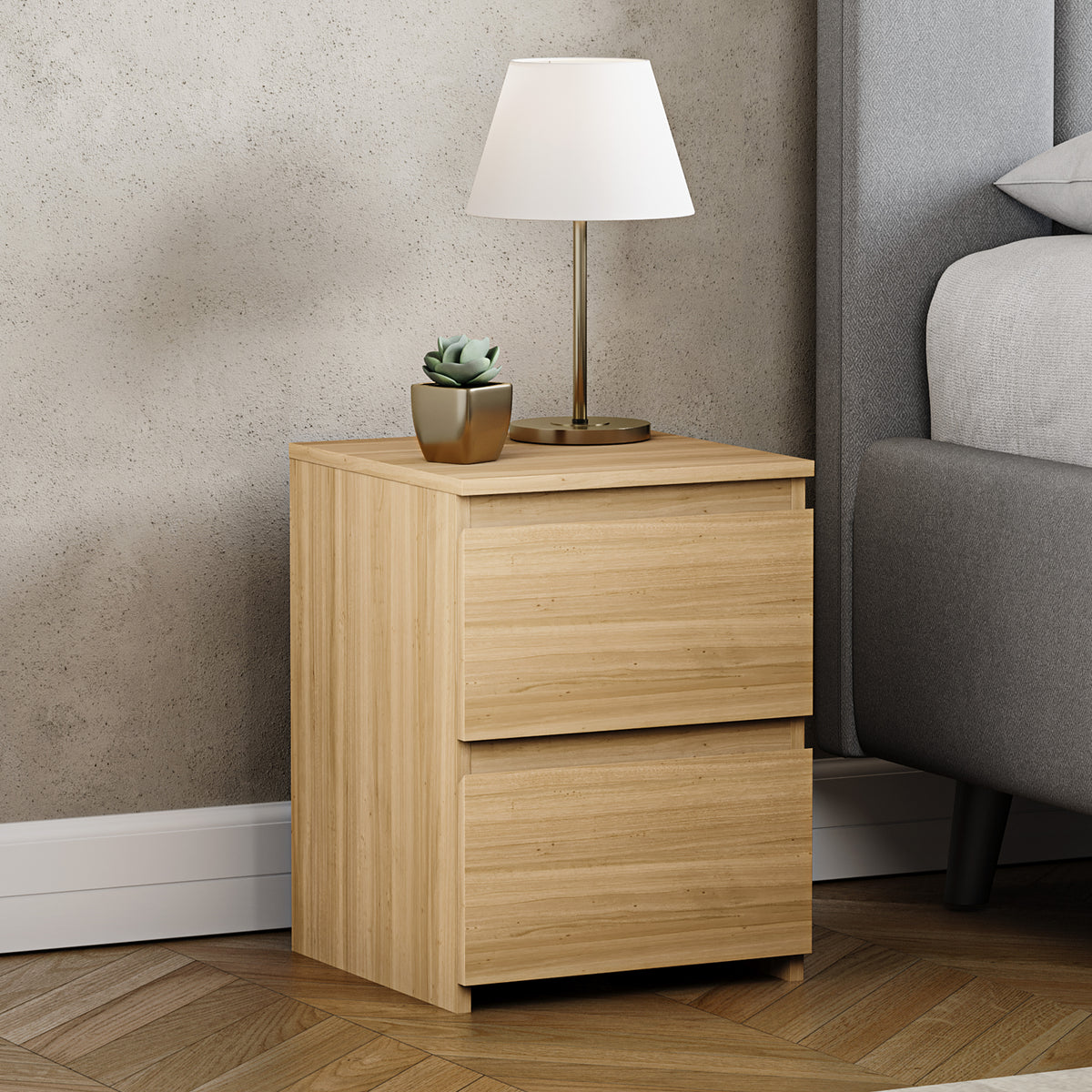 Denver Bedside Chest Table, Pine
