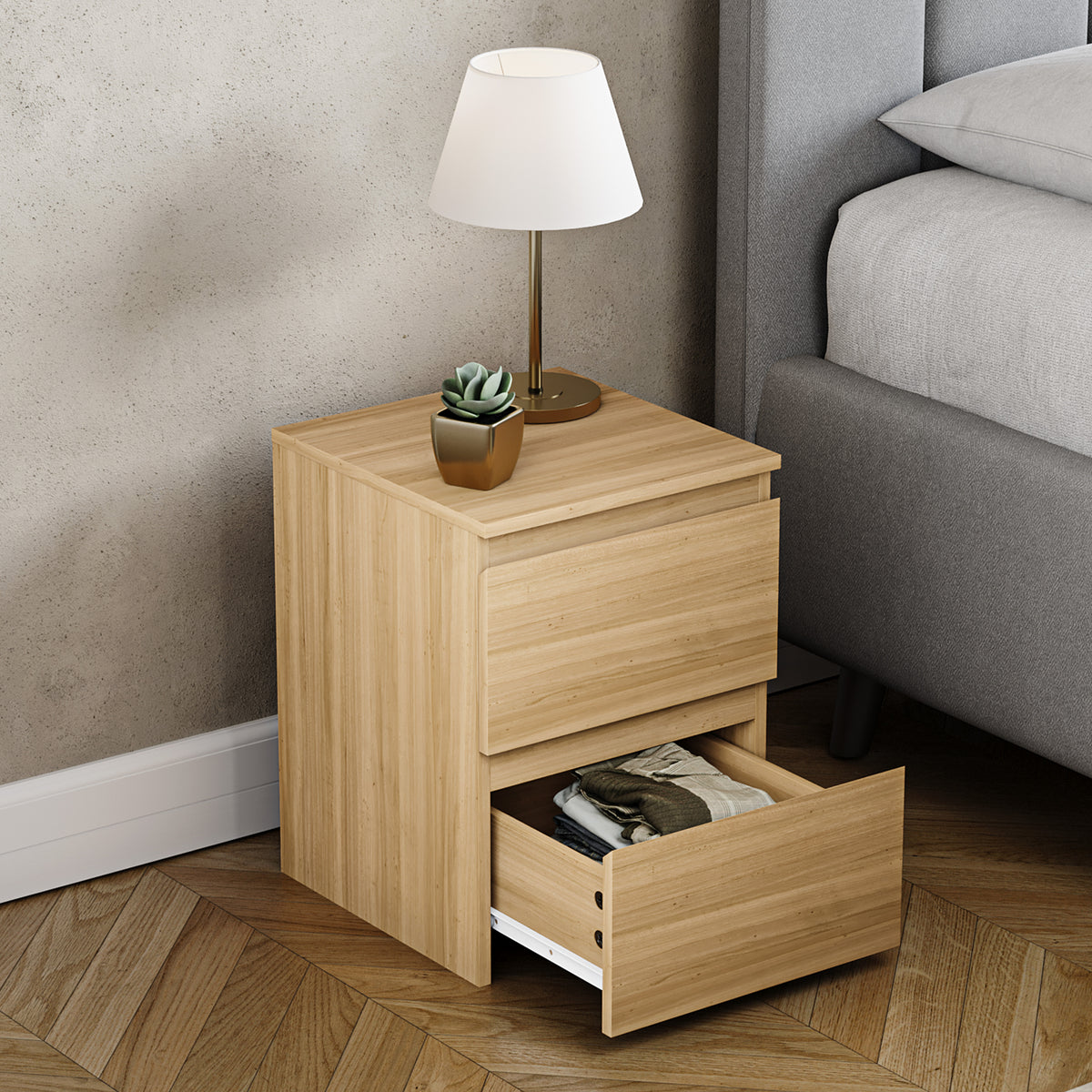 Denver Bedside Chest Table, Pine