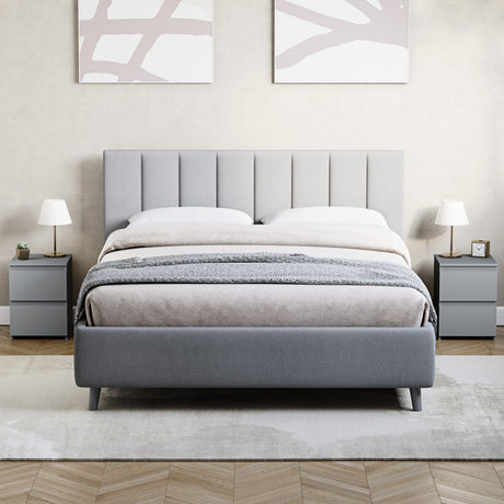 Denver Bedside Chest Table, Grey
