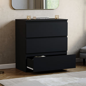 Denver Chest of 3 Drawers, Black