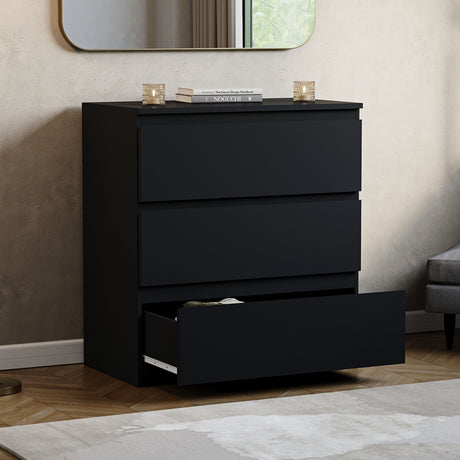 Denver Chest of 3 Drawers, Black