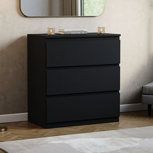 Denver Chest of 3 Drawers, Black
