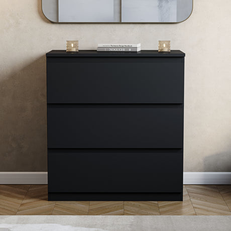 Denver Chest of 3 Drawers, Black