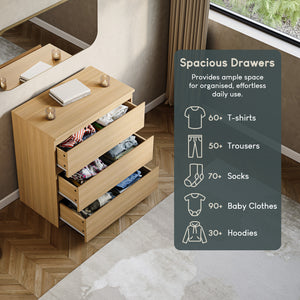 Denver Chest of 3 Drawers, Pine