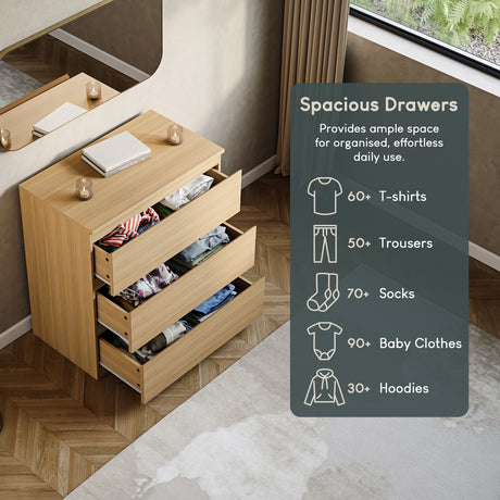Denver Chest of 3 Drawers, Pine