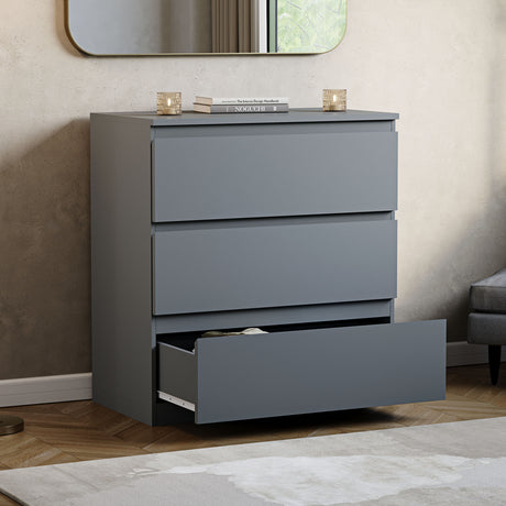 Denver Chest of 3 Drawers, Grey