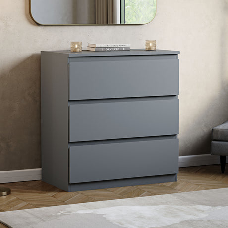 Denver Chest of 3 Drawers, Grey
