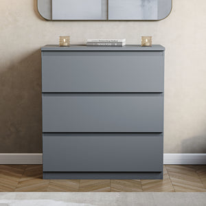 Denver Chest of 3 Drawers, Grey