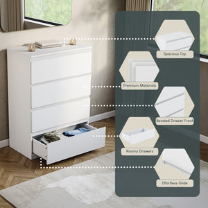 Denver Chest of 4 Drawers, White