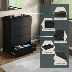 Denver Chest of 4 Drawers, Black
