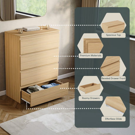 Denver Chest of 4 Drawer, Pine