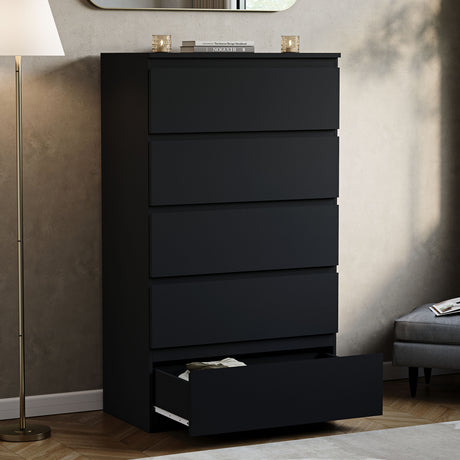 Denver Chest of 5 Drawer, Black