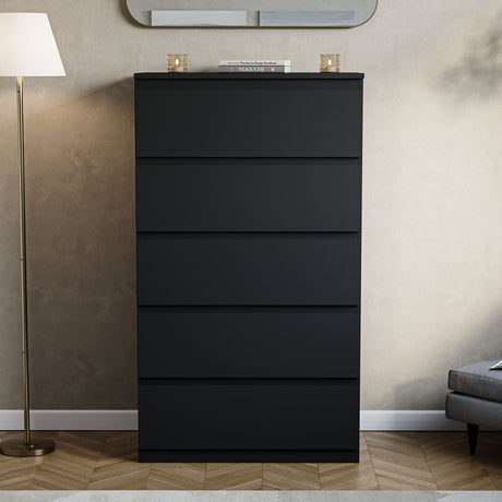 Denver Chest of 5 Drawer, Black