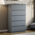 Denver Chest of 5 Drawers, Grey

