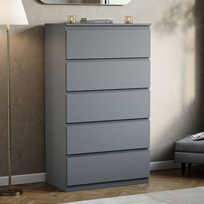 Denver Chest of 5 Drawers, Grey
