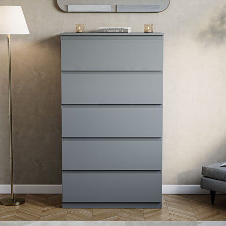 Denver Chest of 5 Drawers, Grey