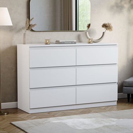 Denver Chest of 6 Drawers, White
