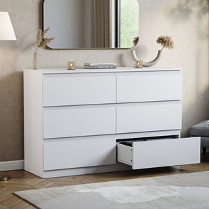 Denver Chest of 6 Drawers, White