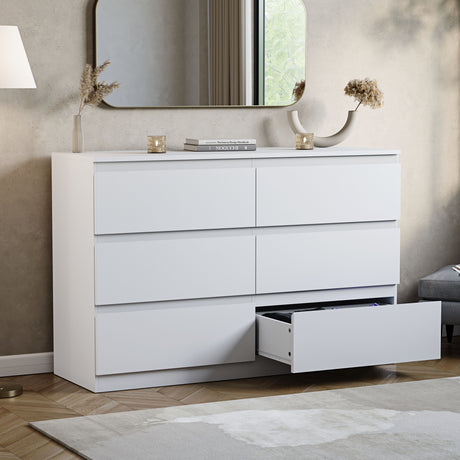 Denver Chest of 6 Drawers, White