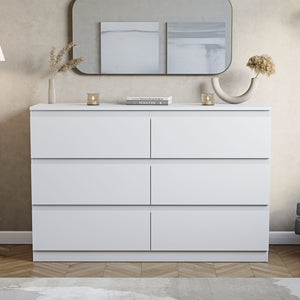 Denver Chest of 6 Drawers, White