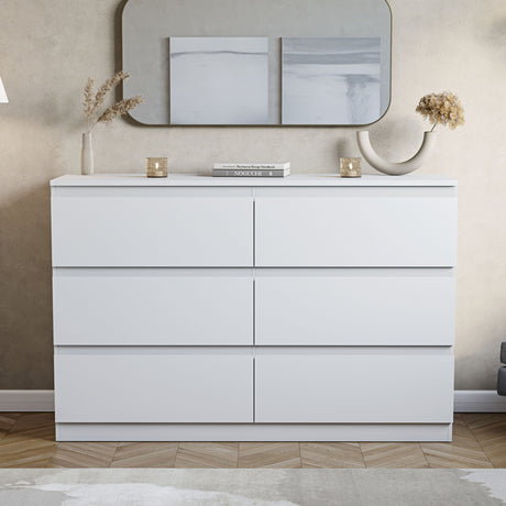 Denver Chest of 6 Drawers, White