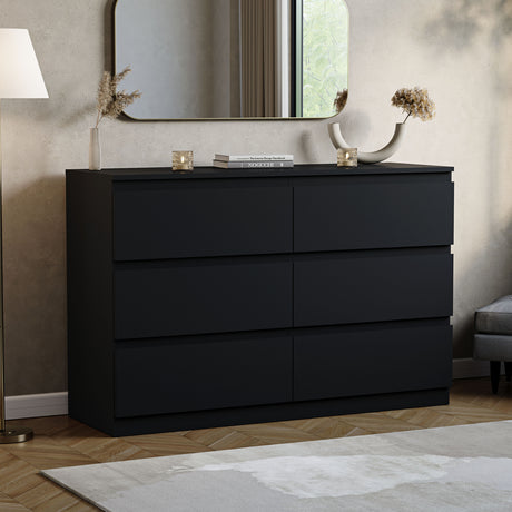 Denver Chest of 6 Drawers, Black
