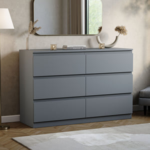 Denver 6-Drawer Chest, Grey